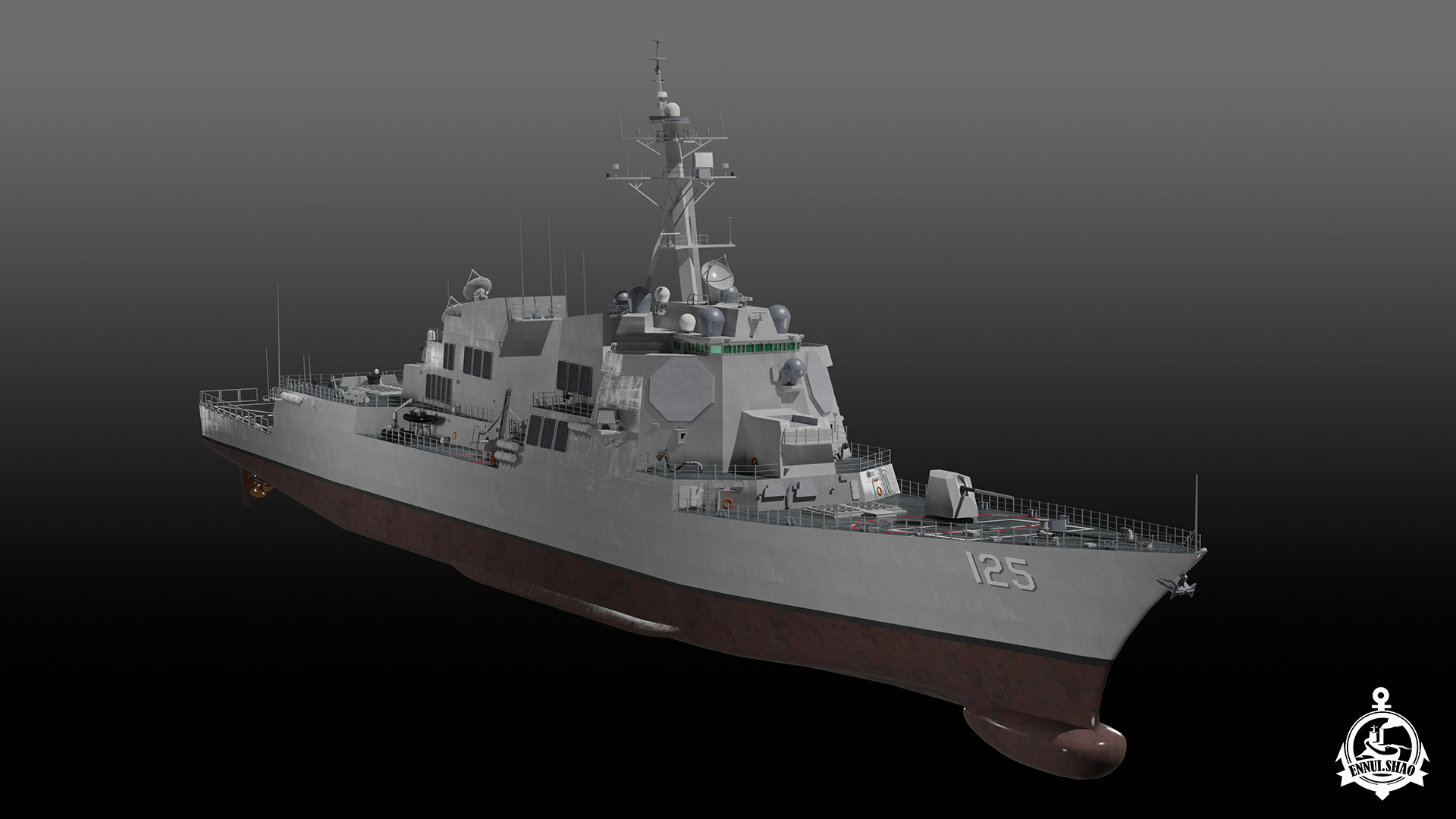 USS Jack H Lucas - Arleigh Burke Flight III 3D model_3