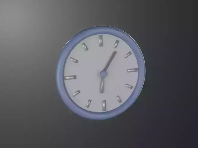 Basic blue Wall Clock 3D