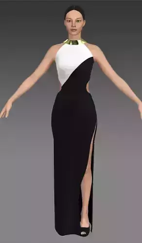 Dress black and white color