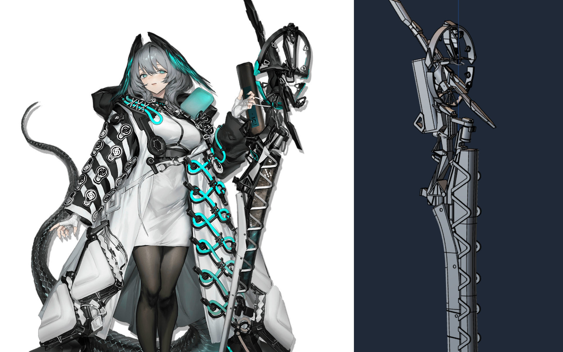 Hoolheyak Staff from Arknights 3D print model_2