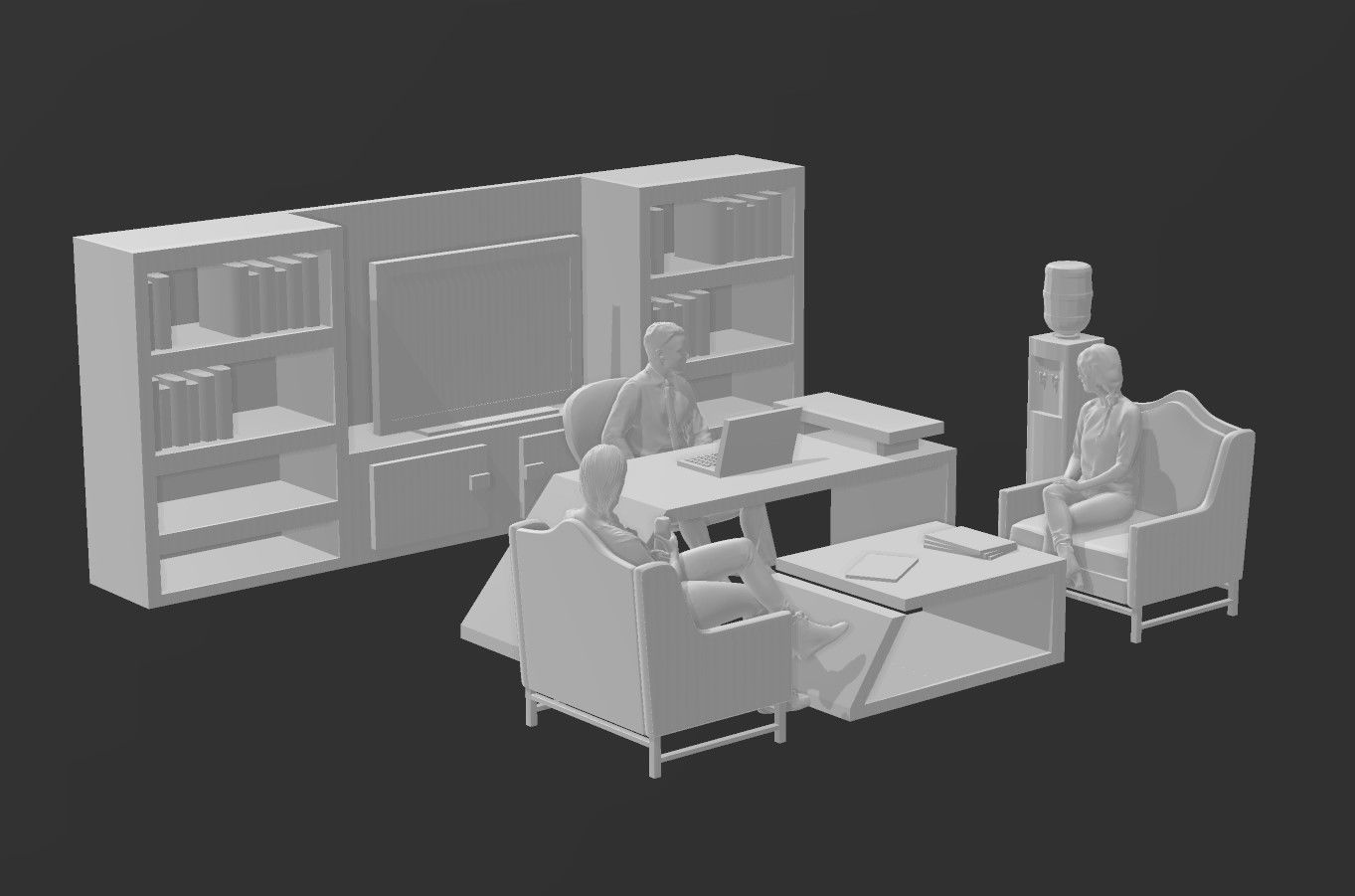 Big Office Pack  Office Kit  Office Diorama  1 64    1 18  1 24  3D print model_1