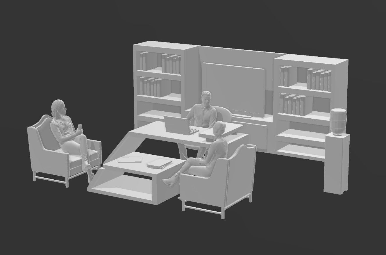 Big Office Pack  Office Kit  Office Diorama  1 64    1 18  1 24  3D print model_3