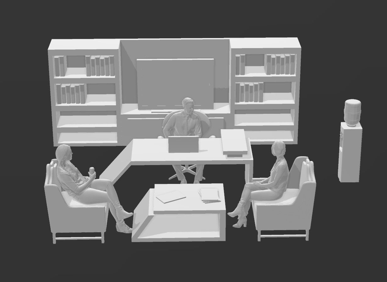 Big Office Pack  Office Kit  Office Diorama  1 64    1 18  1 24  3D print model_2