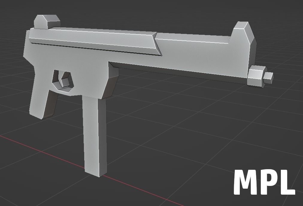 LOW POLY WEAPON PACK with Variants and Attachments Low-poly 3D model_15