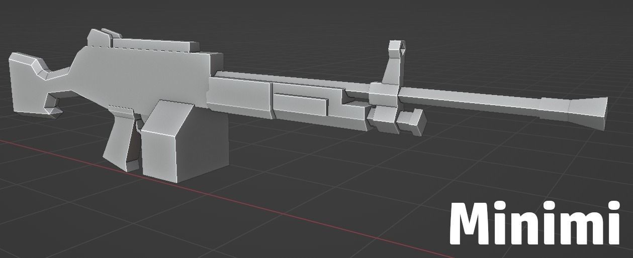 LOW POLY WEAPON PACK with Variants and Attachments Low-poly 3D model_17