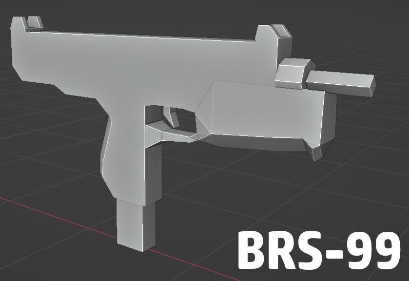 LOW POLY WEAPON PACK with Variants and Attachments Low-poly 3D model_5