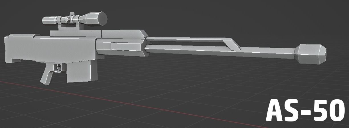 LOW POLY WEAPON PACK with Variants and Attachments Low-poly 3D model_4