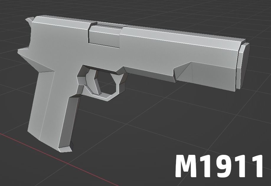 LOW POLY WEAPON PACK with Variants and Attachments Low-poly 3D model_2