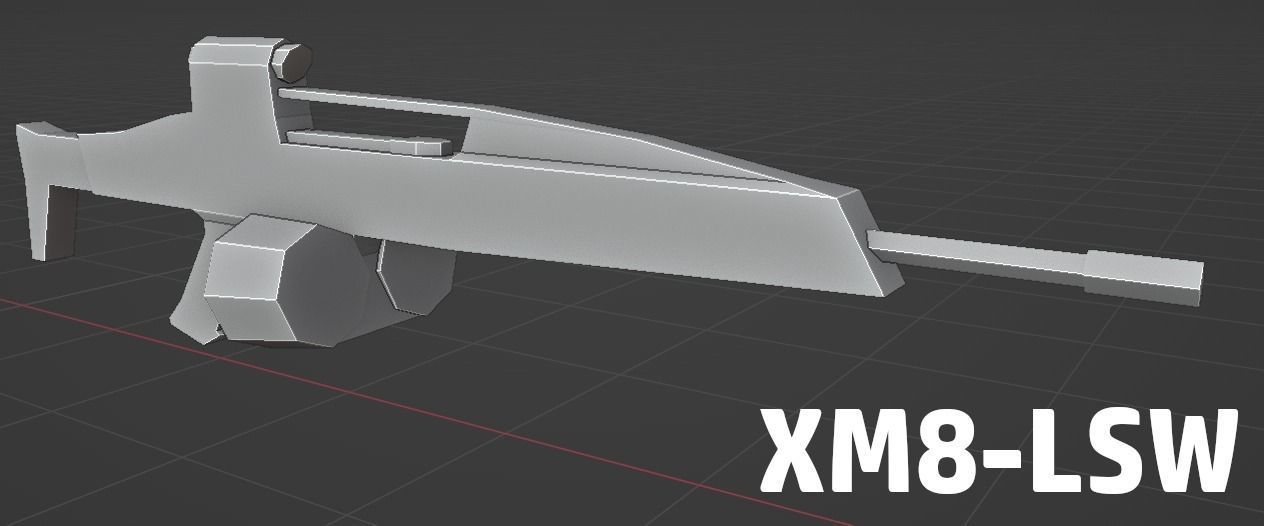 LOW POLY WEAPON PACK with Variants and Attachments Low-poly 3D model_25