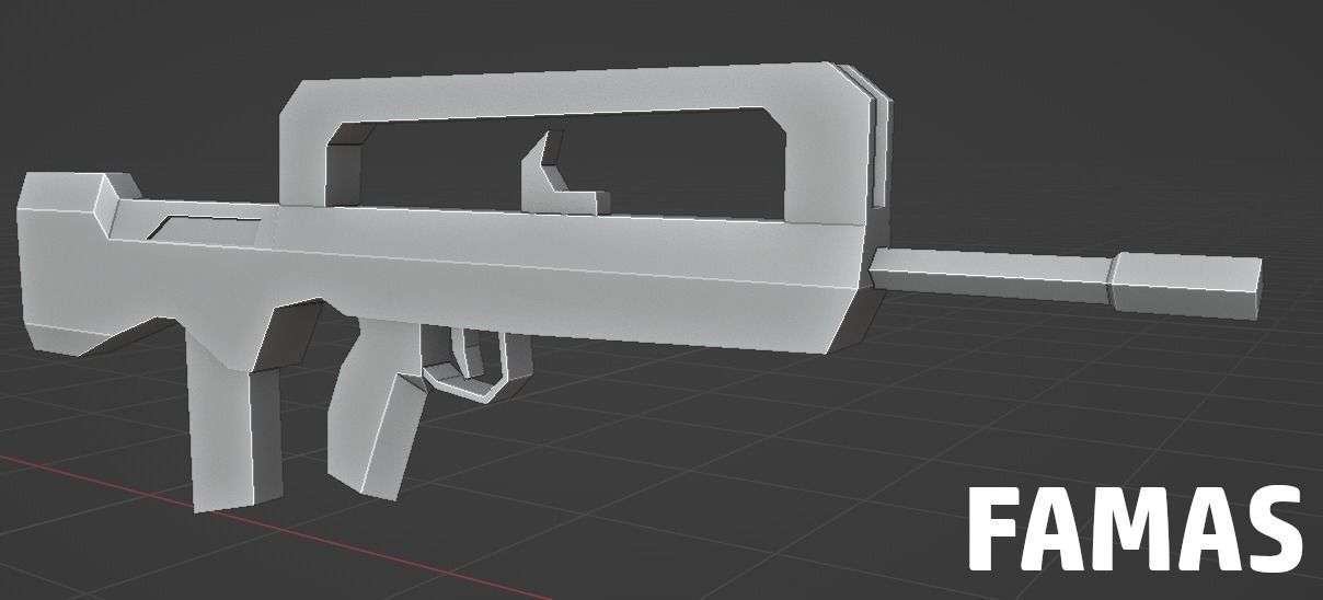 LOW POLY WEAPON PACK with Variants and Attachments Low-poly 3D model_6