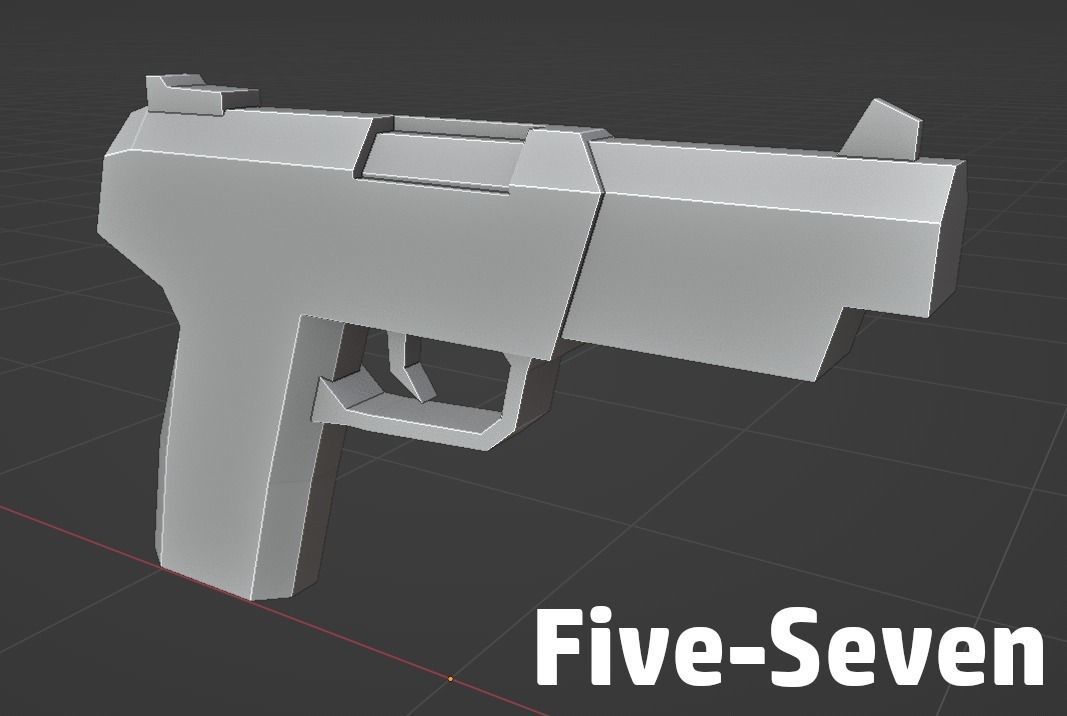 LOW POLY WEAPON PACK with Variants and Attachments Low-poly 3D model_7