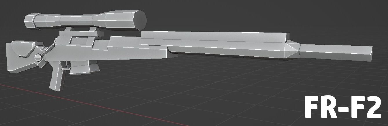 LOW POLY WEAPON PACK with Variants and Attachments Low-poly 3D model_8