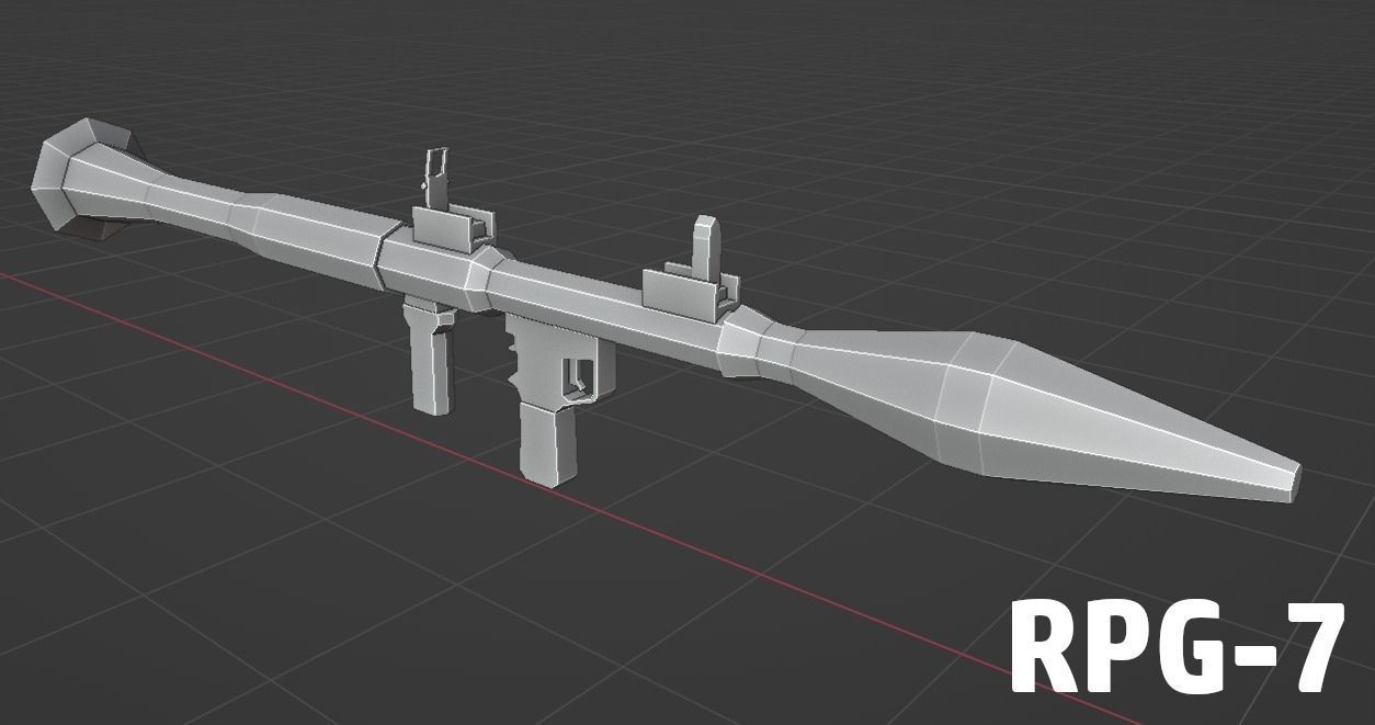 LOW POLY WEAPON PACK with Variants and Attachments Low-poly 3D model_18