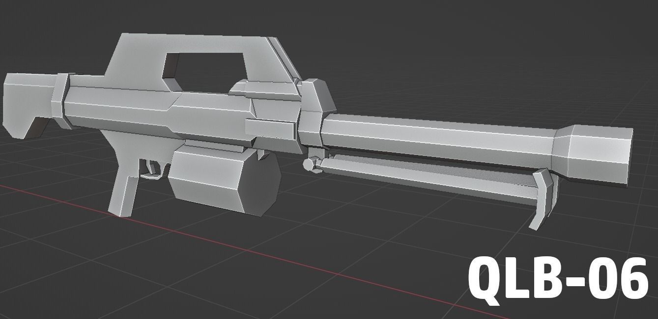 LOW POLY WEAPON PACK with Variants and Attachments Low-poly 3D model_10