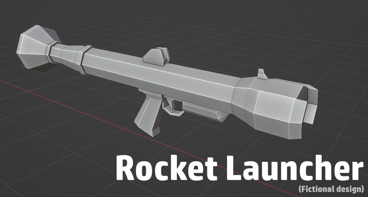 LOW POLY WEAPON PACK with Variants and Attachments Low-poly 3D model_21