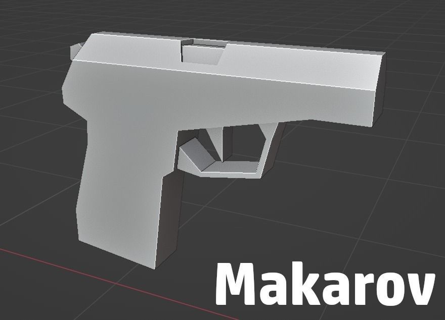 LOW POLY WEAPON PACK with Variants and Attachments Low-poly 3D model_16