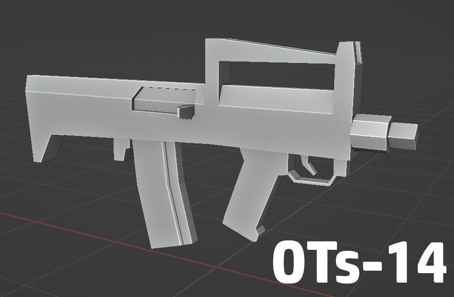LOW POLY WEAPON PACK with Variants and Attachments Low-poly 3D model_11