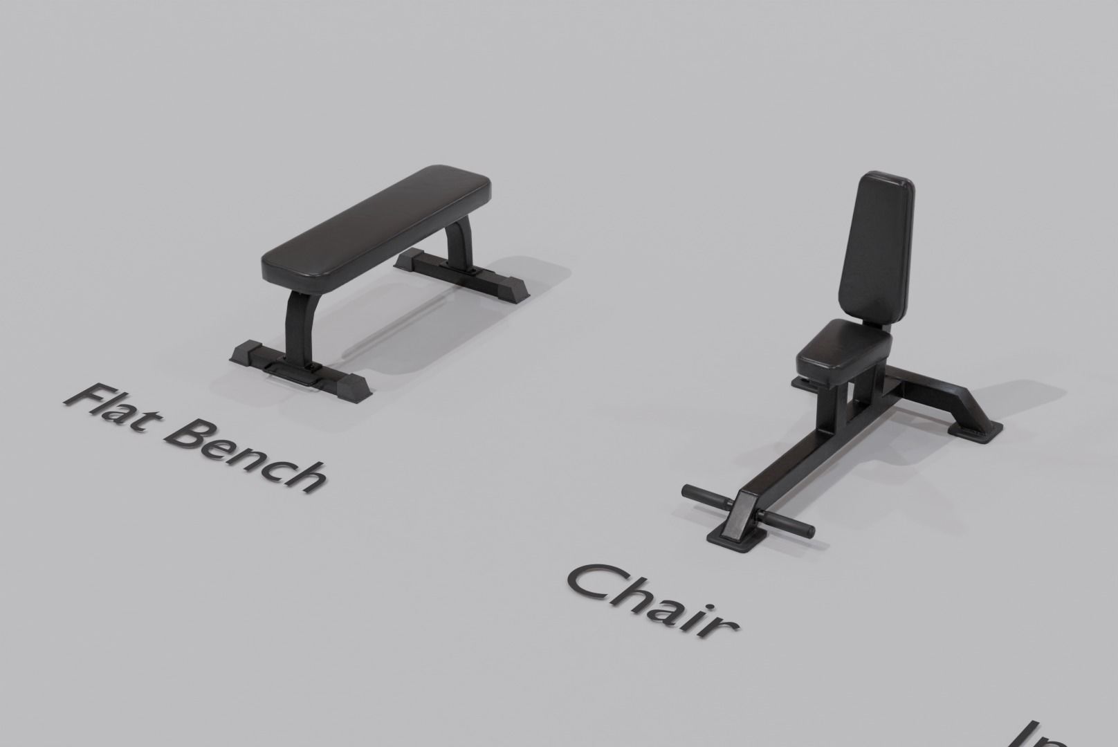 Gym Benches Pack - Game Ready Low-poly 3D model_1