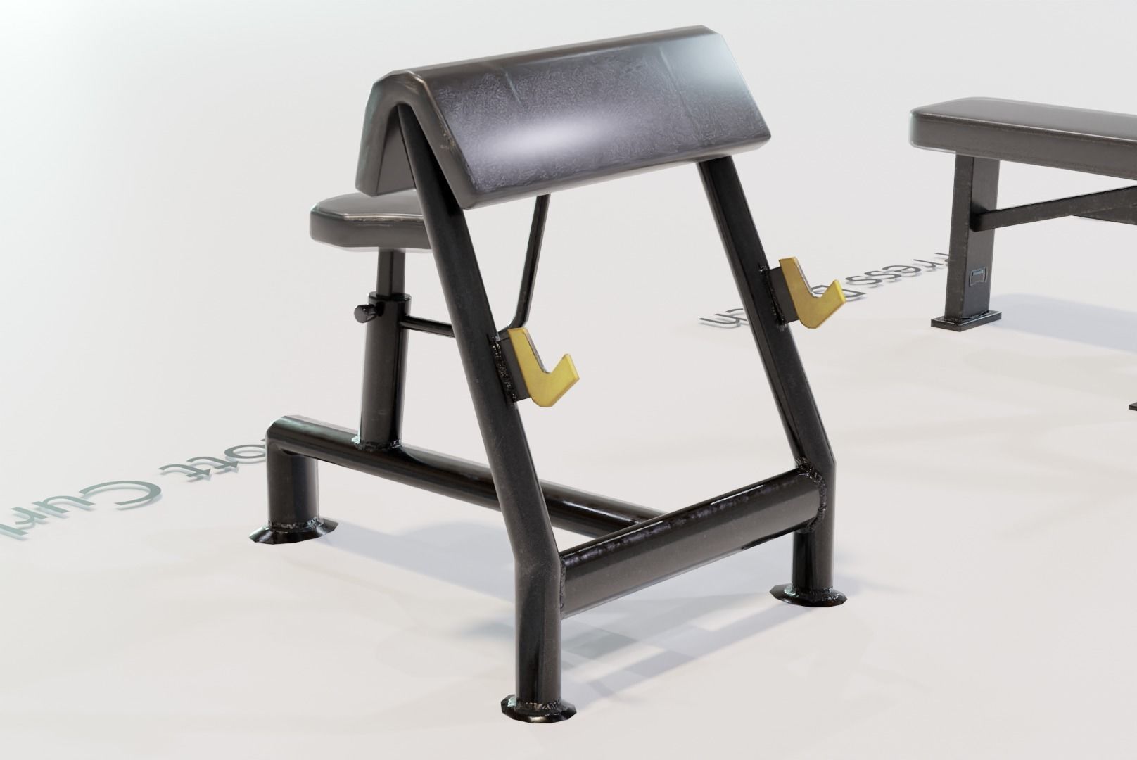 Gym Benches Pack - Game Ready Low-poly 3D model_5