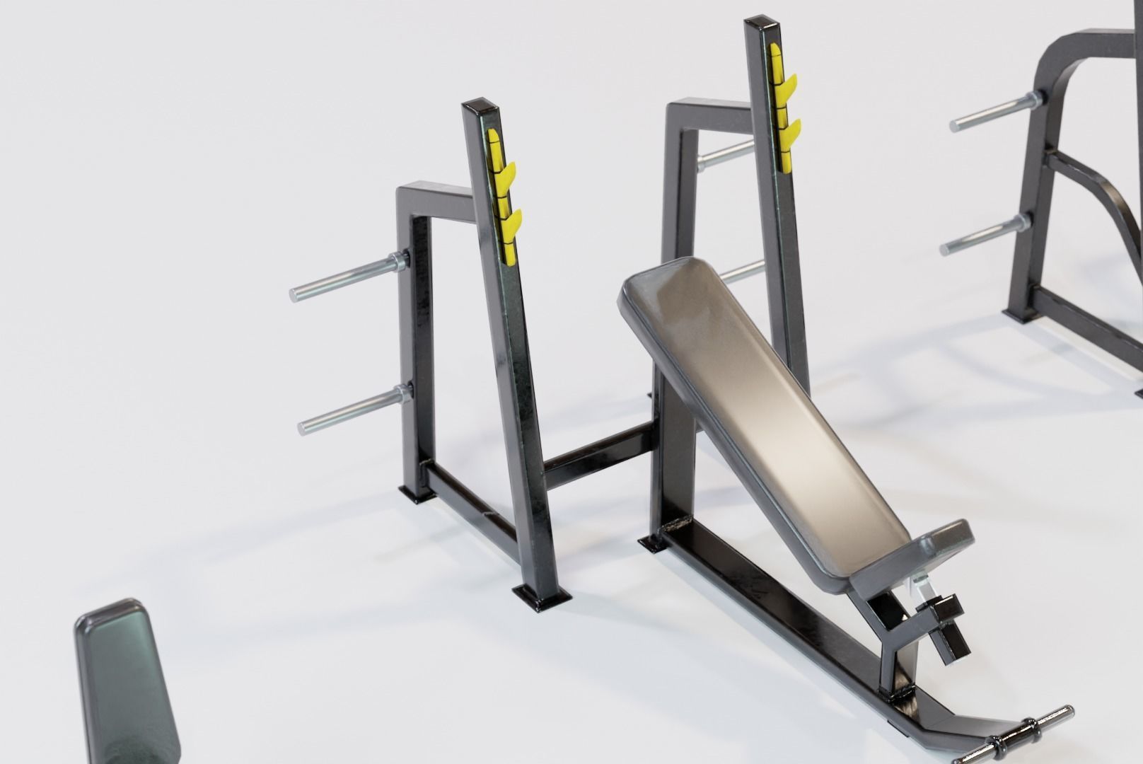 Gym Benches Pack - Game Ready Low-poly 3D model_8