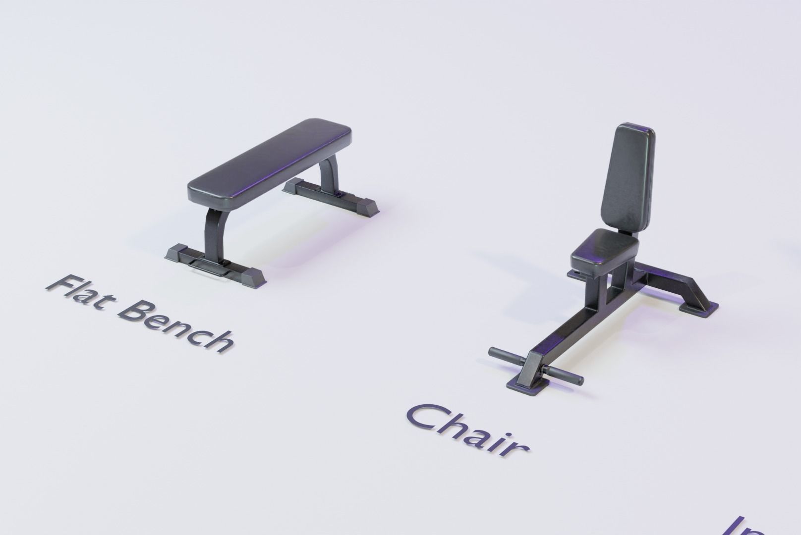 Gym Benches Pack - Game Ready Low-poly 3D model_4