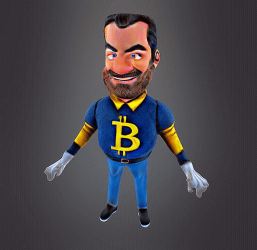 Bitcoin man 3D print model