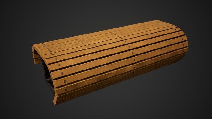 Stylized Park Bench Low-poly 3D model