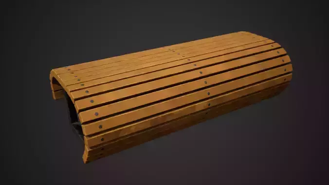 Stylized Park Bench Low-poly 3D model