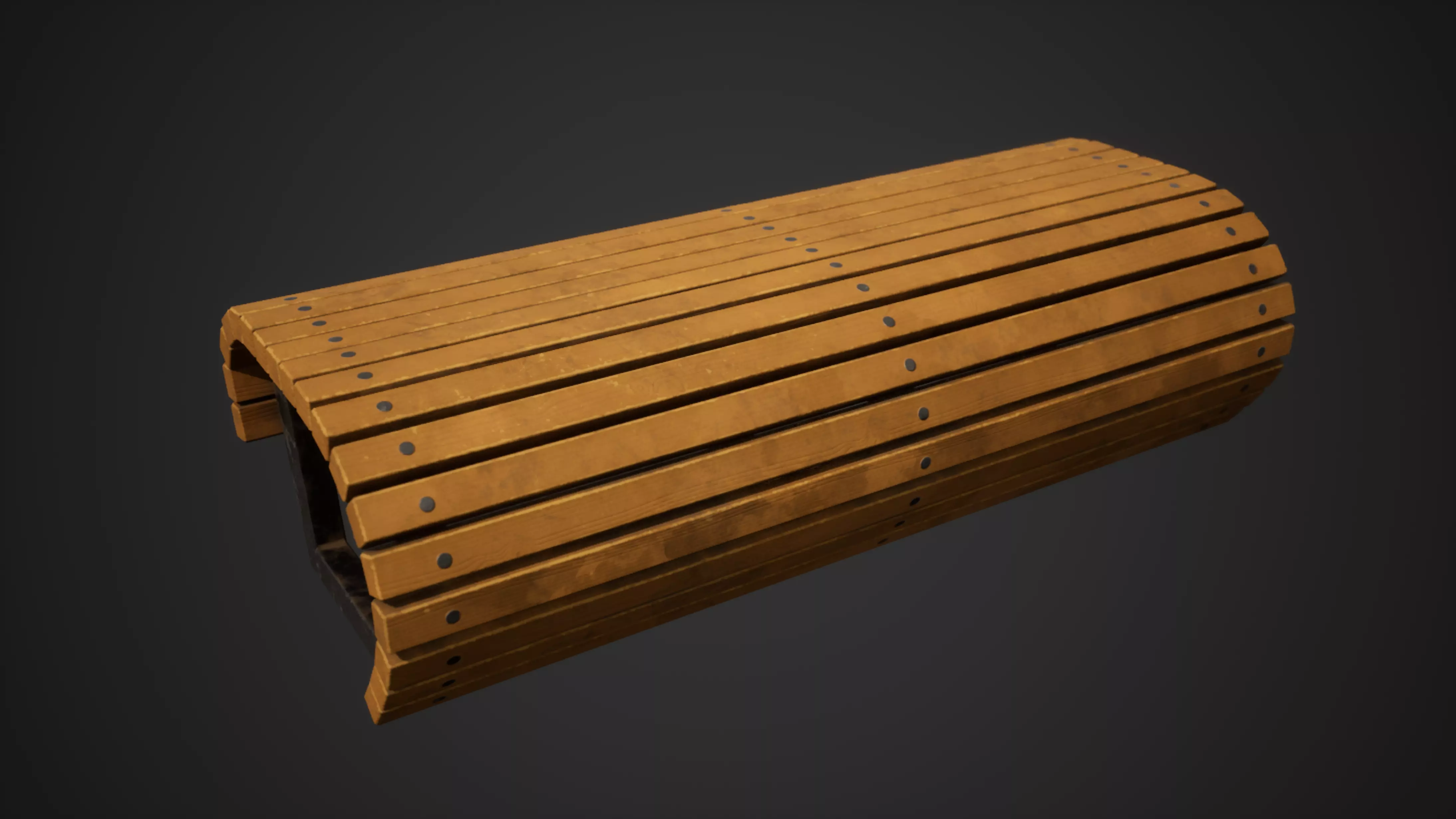 Stylized Park Bench Low-poly 3D model_0