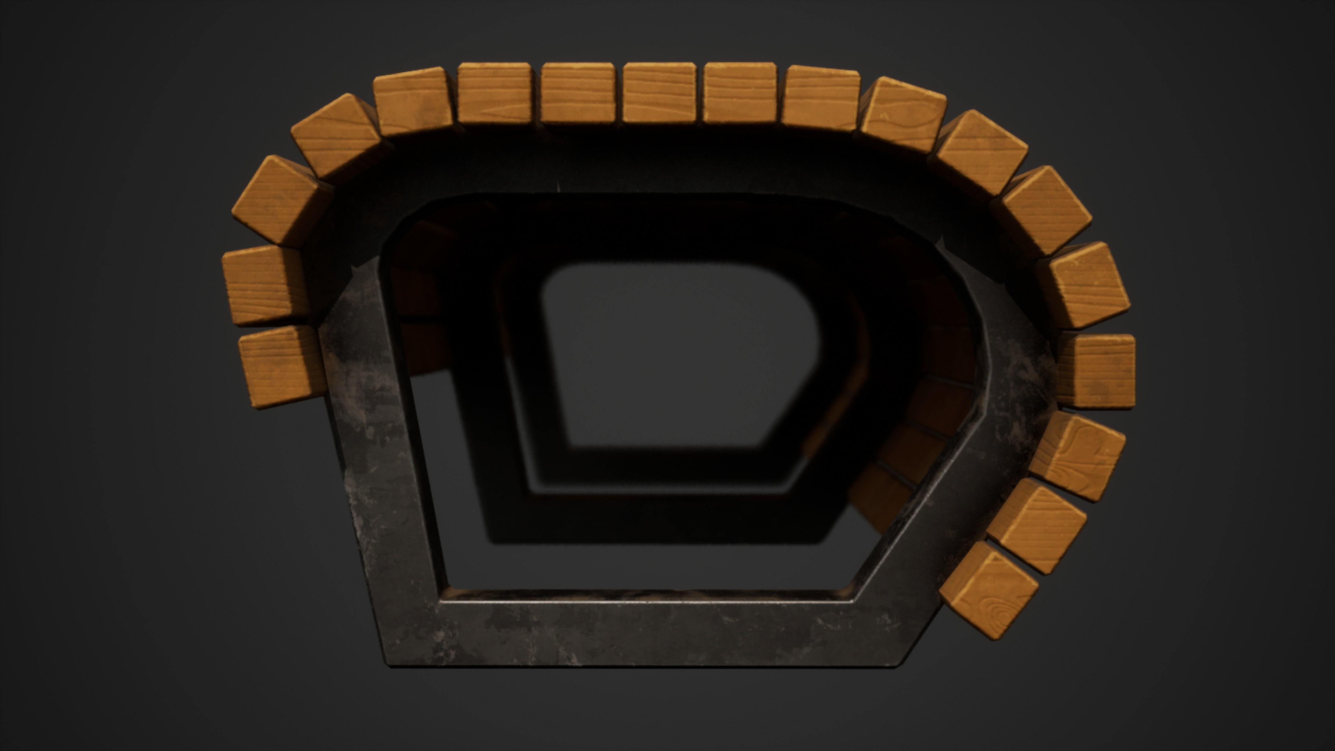 Stylized Park Bench Low-poly 3D model_4