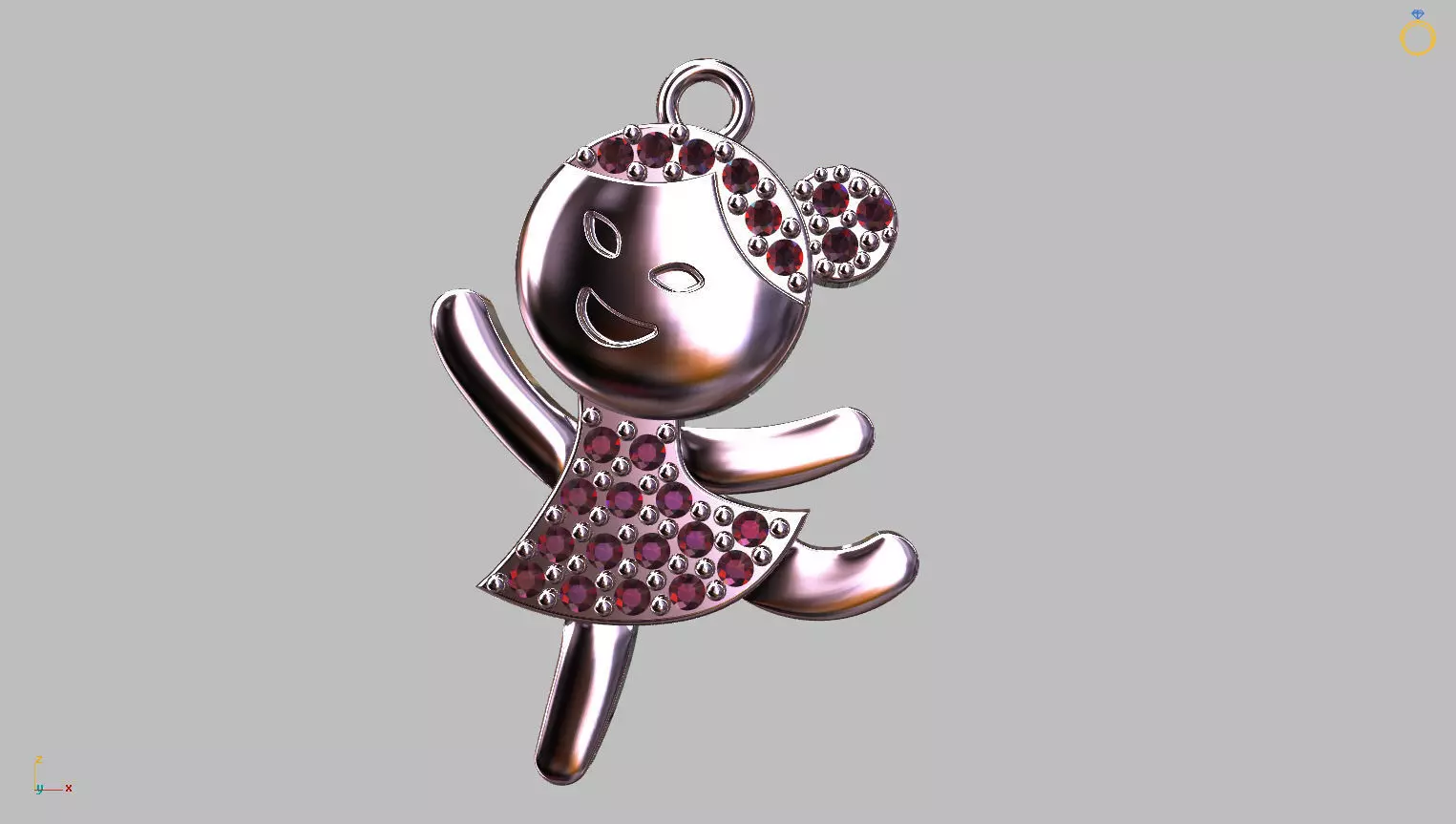 Little Girl Pendant 3D print model