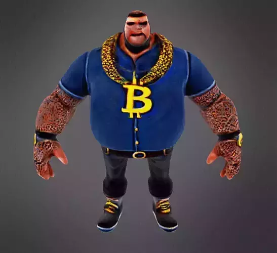 Bitcoin man 3D print model