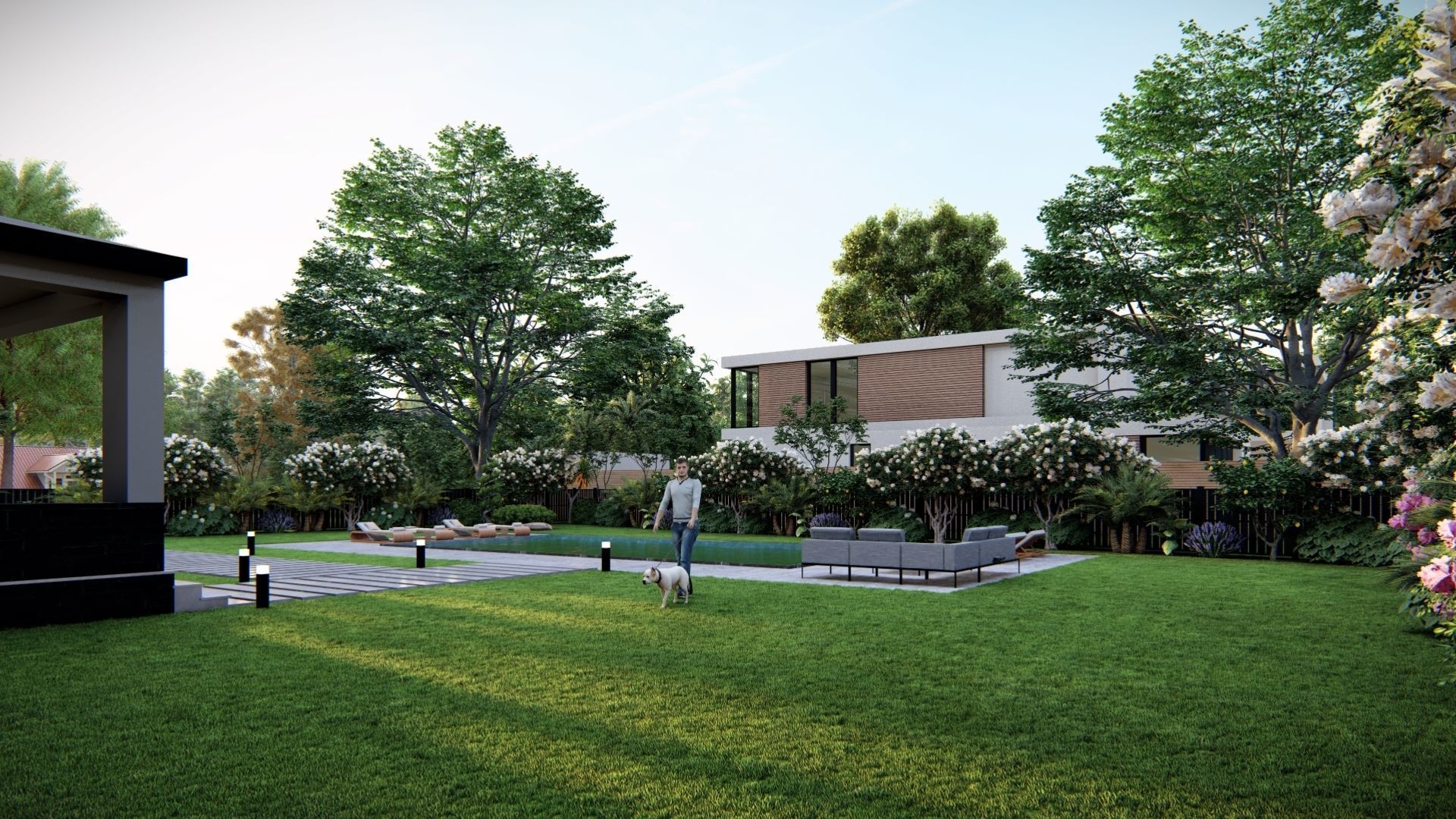  3D Exterior Scene 3D model design garden and landscape 3D model_5