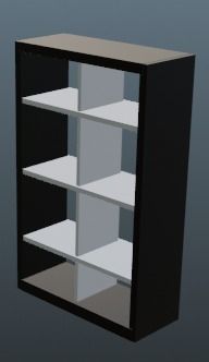 Bookshelves Low-poly 3D model_2