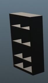 Bookshelves Low-poly 3D model_3