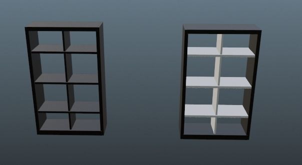Bookshelves Low-poly 3D model_5