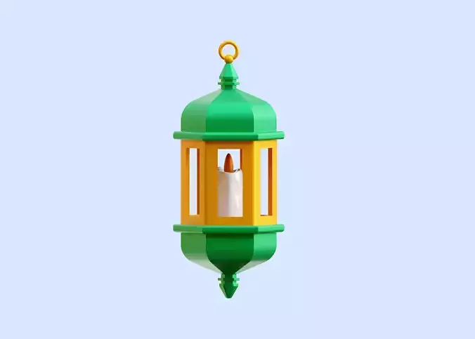 Islamic Lantern Illustration Low-poly 3D model