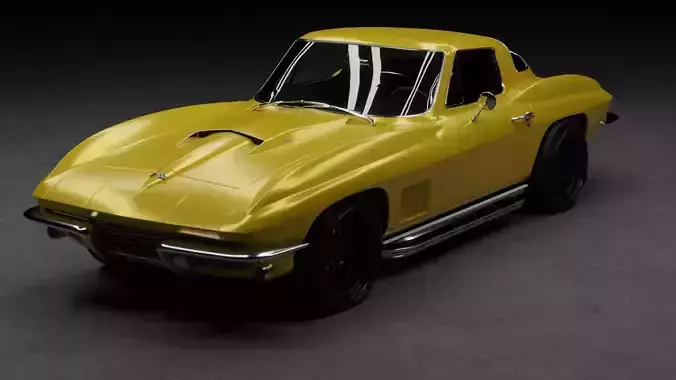 1967 Chevrolet Corvette Stingray 427 Yellow Sunfire 3D model