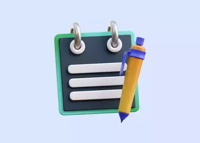 Note Report Illustration Low-poly 3D model