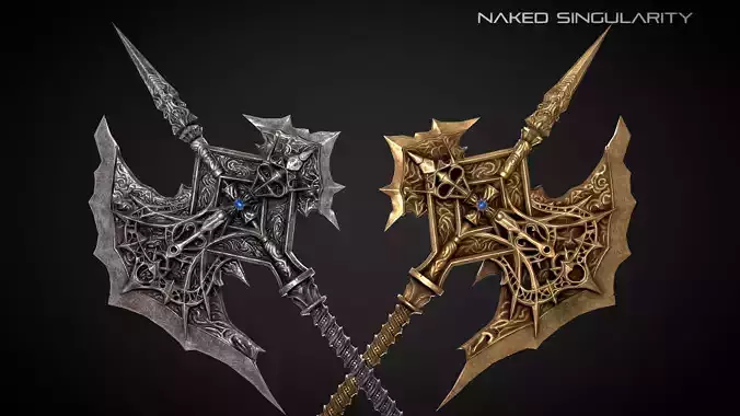 Divine Halberd Medieval dark fantasy weapon
