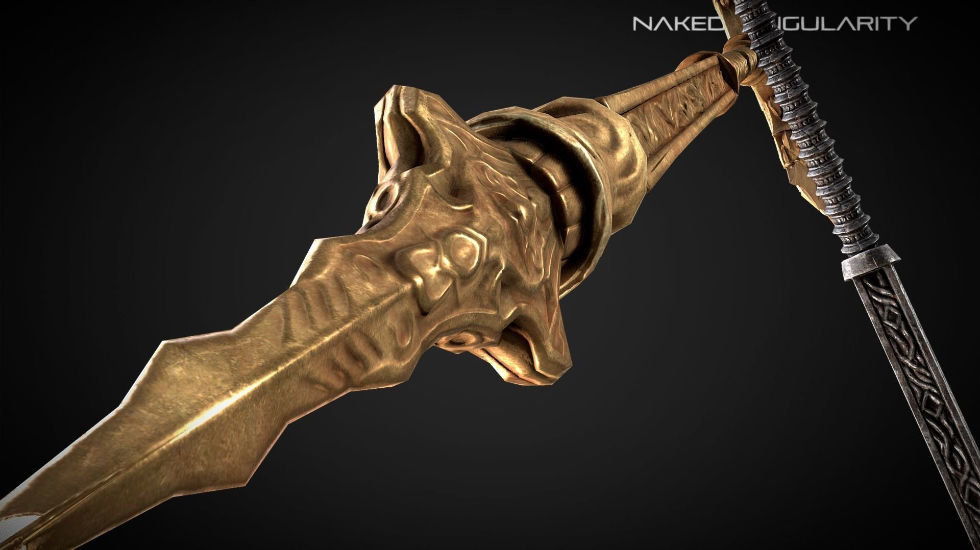 Divine Halberd Medieval dark fantasy weapon Low-poly 3D model_5