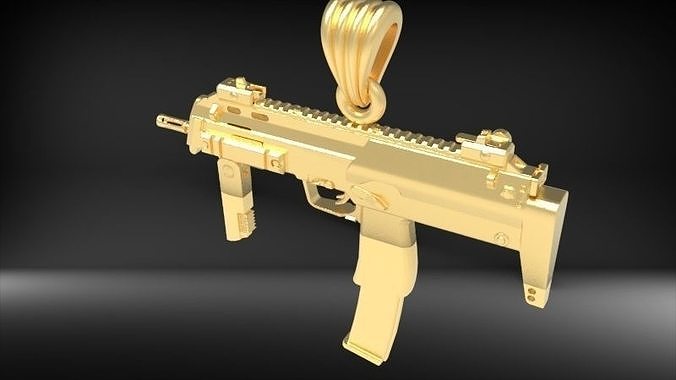  Hip Hop UZI Kolye GUN Shape Pendant Necklace Necklaces Jewelry 3D print model
