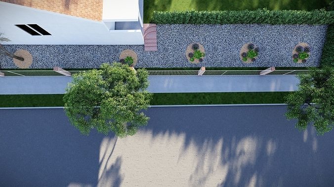 3D Exterior Scene 3D model design garden and landscape 3D model 2