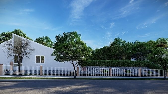 3D Exterior Scene 3D model design garden and landscape 3D model 4