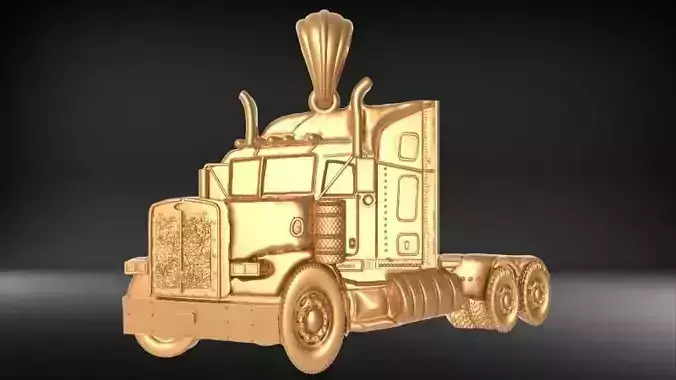 Semi Trailer Truck Pendant Necklace Jewelry
