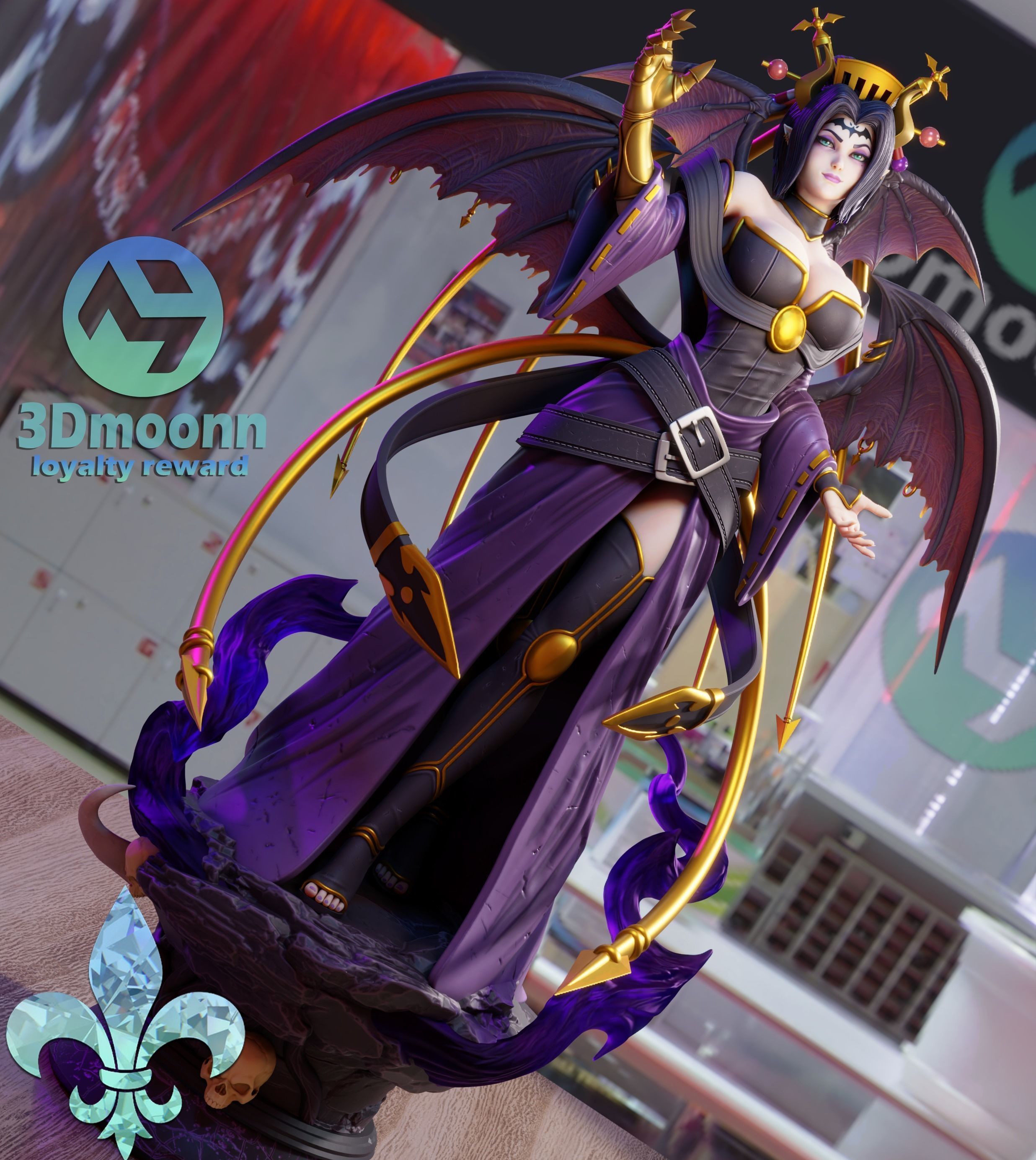 lilithmon - digimon - loyalty reward 3D print model_2