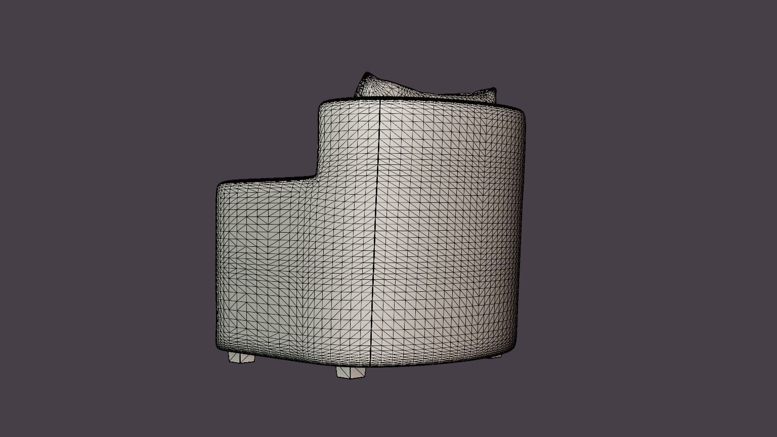 Cottage Armchair Low-poly 3D model_6