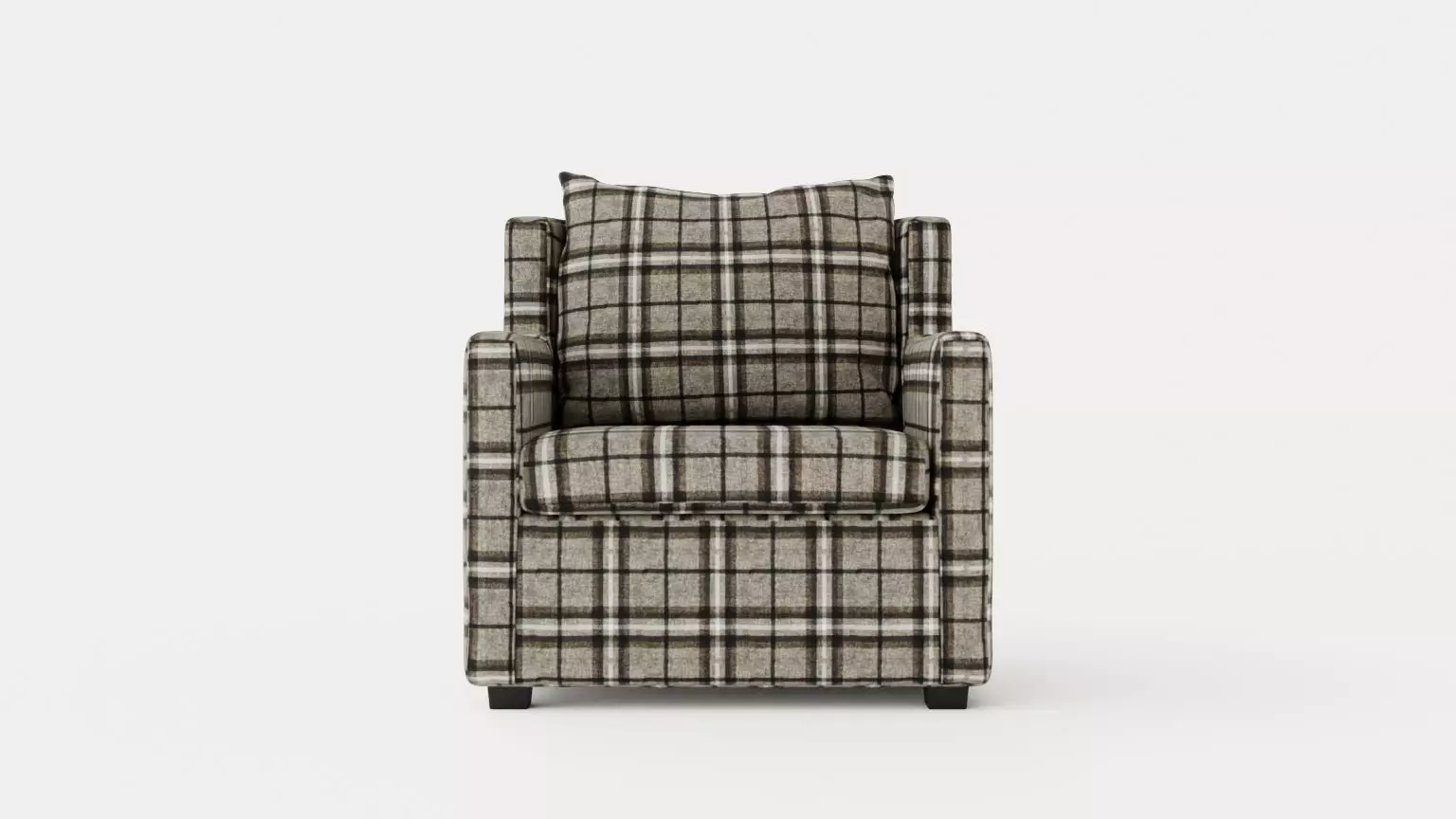 Cottage Armchair Low-poly 3D model_0