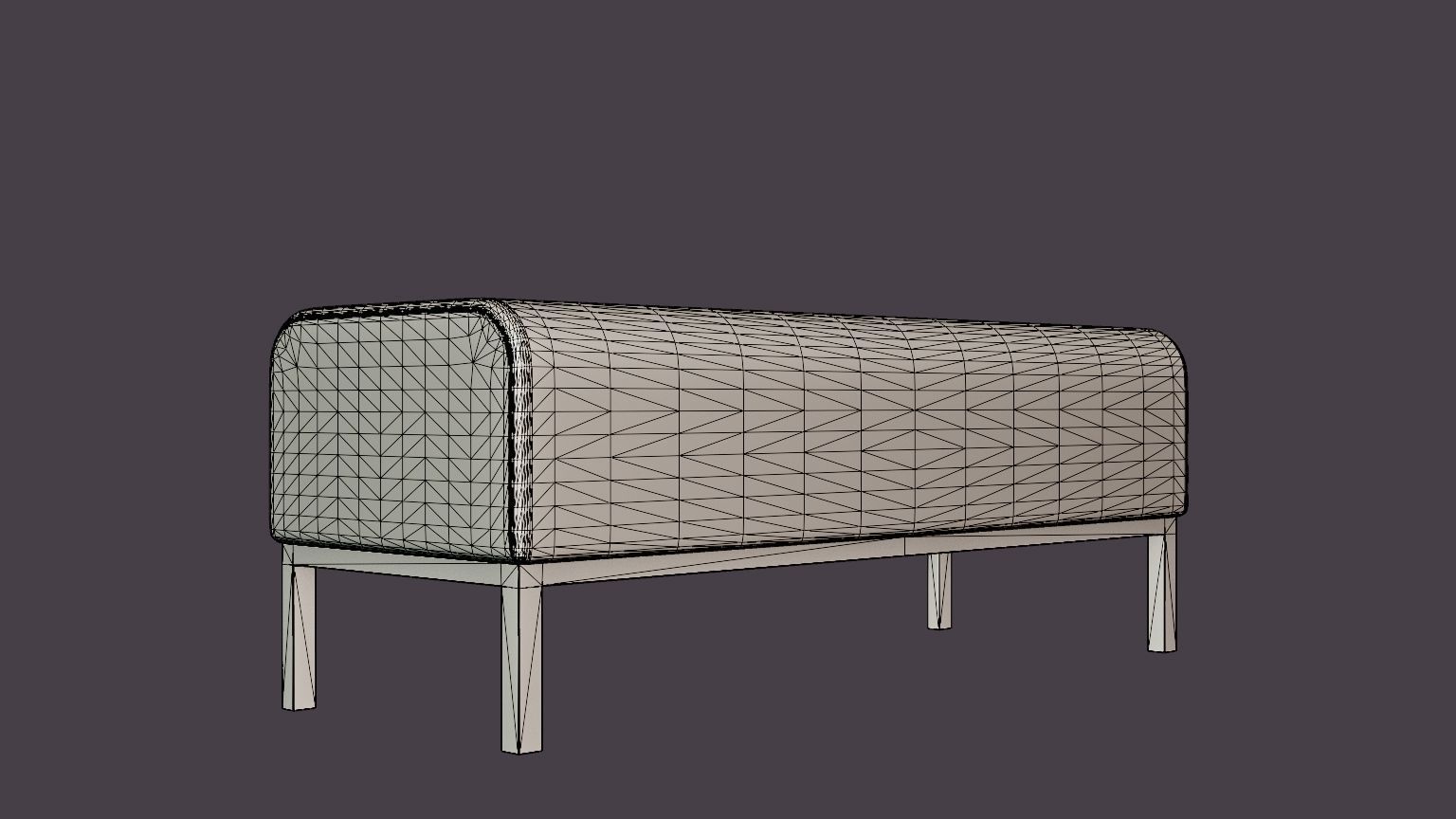 Braveheart Bench Low-poly 3D model_6