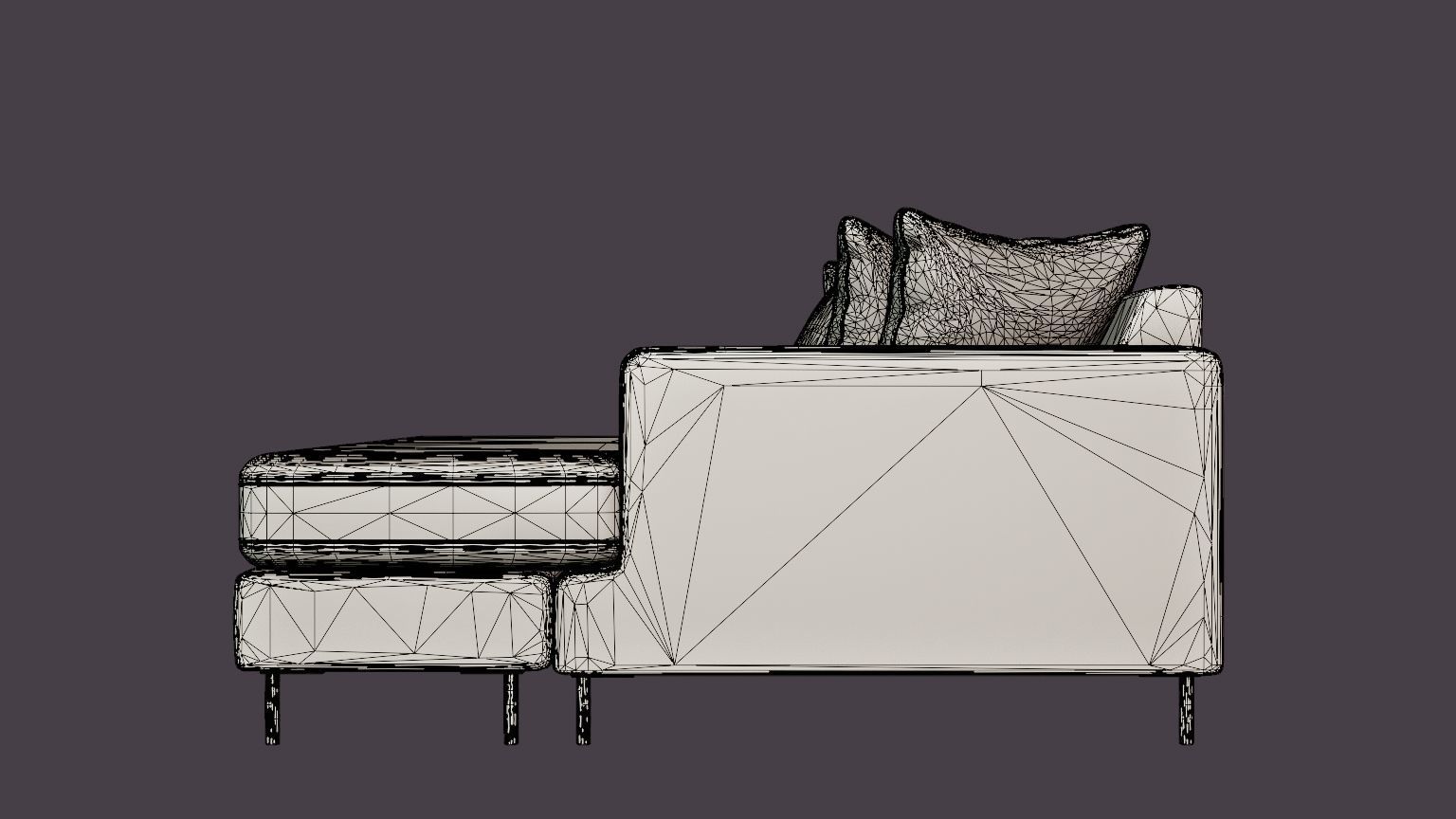 Crosby Daybed Low-poly 3D model_7